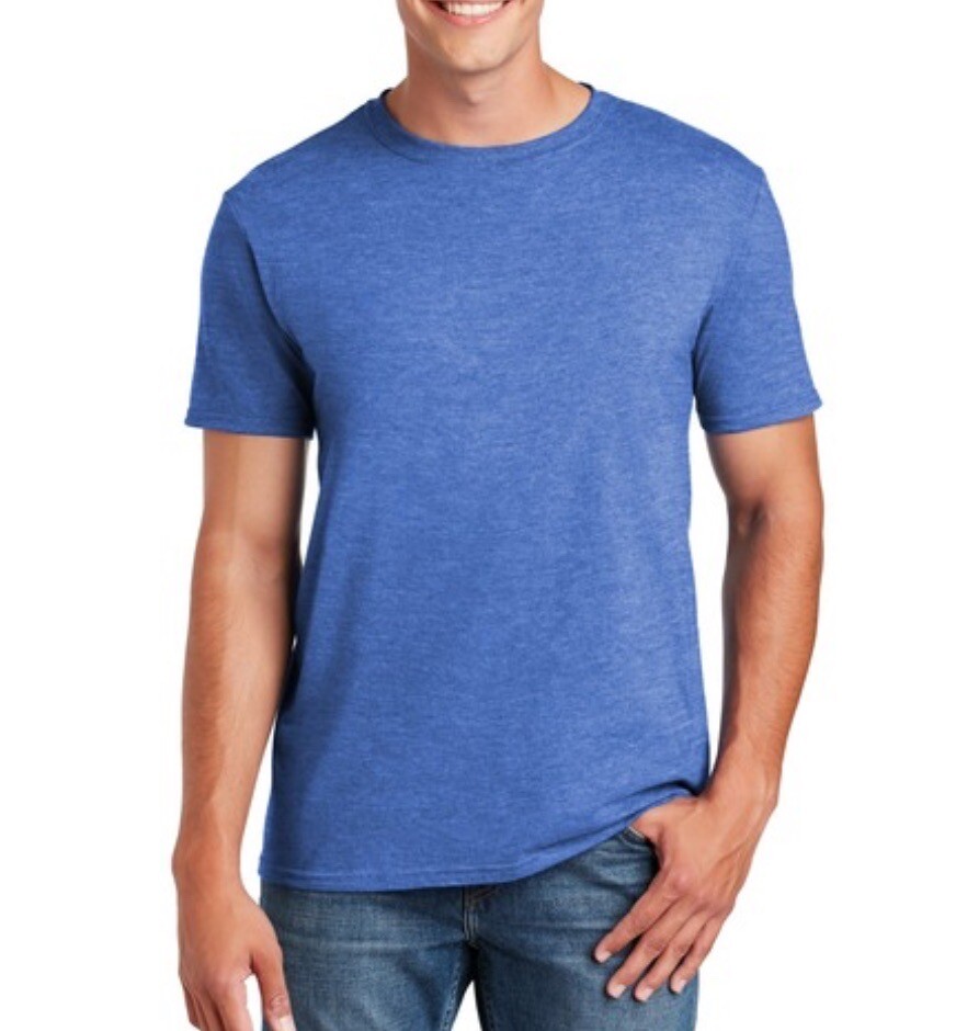 5 Tshirts Gildan Softstyle 2xl Semi Fitted Heather Royal Blue T-Shirt Soft Mens gallery