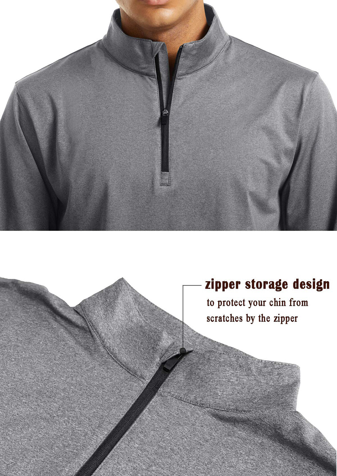 Men's Long Sleeve 1/4 Zip Up Sweatshirts Mock Neck Golf Sport Running T-Shirts gallery