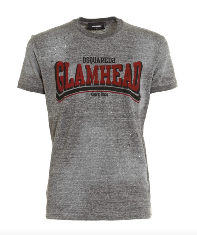 Dsqured2 Glamhead melange cotton stained Tee Sz L NWT gallery