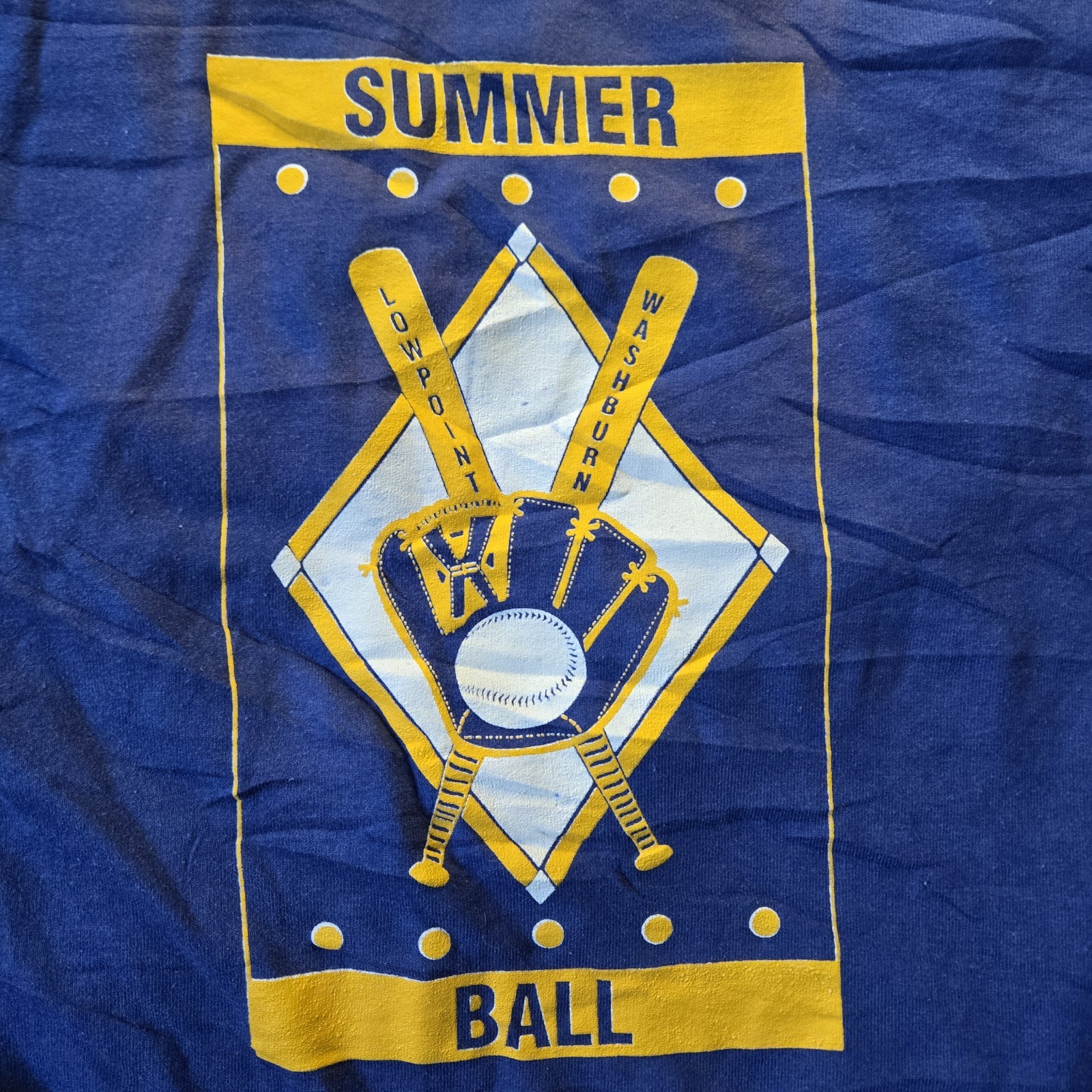 VTG Lowpoint Washburn Summer Ball Baseball Tee #20 S Made in USA gallery