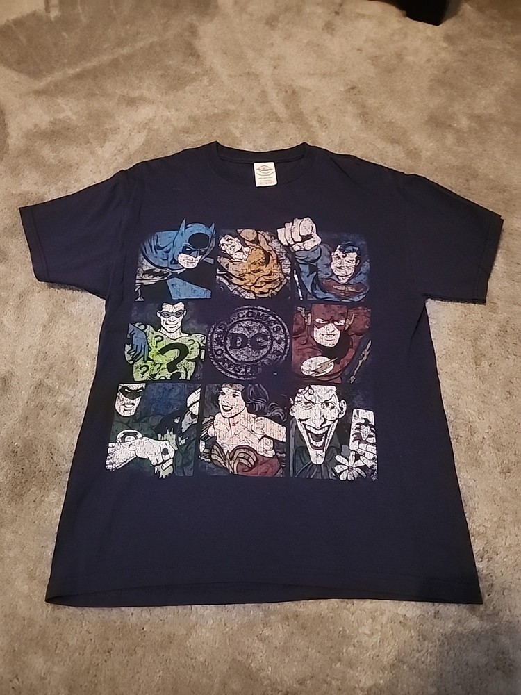 DC Comics Originals Superheroes & Villains T-shirt Blue Adult Size Medium Joker