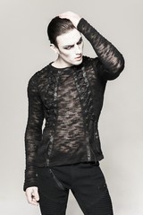 Punk Rave New Design Rock Black Mens Gothic Steampunk Motocycle T-shirt Top