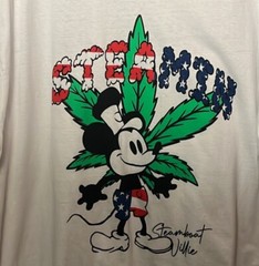 Brooklyn Vertical “Steamin” Mickey Steamboat Willie Leafy & Patriotic Unisex Tee