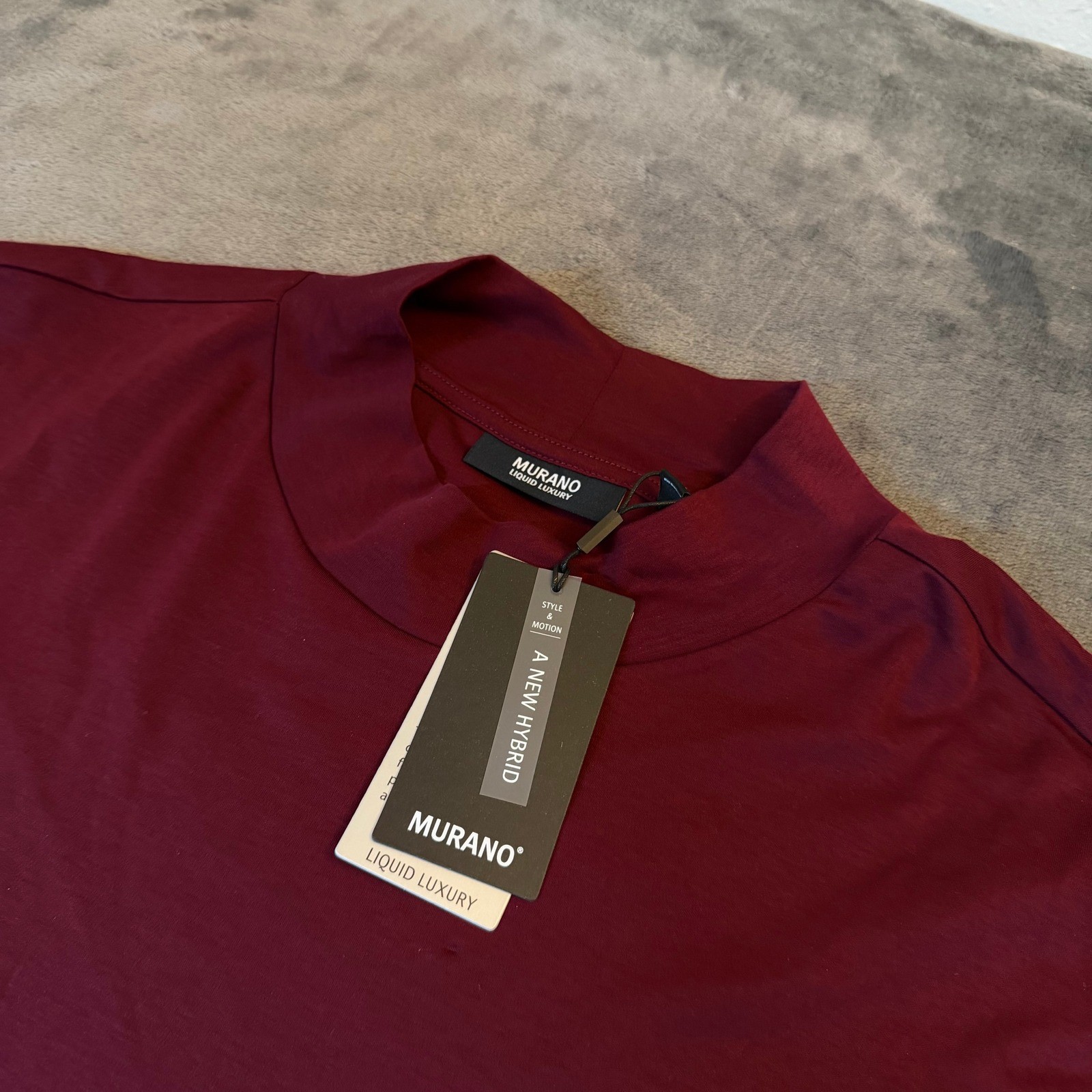 Murano Liquid Luxury Mock Neck Shirt Mens 3X Large Tall Burgundy Long Sleeve NWT gallery