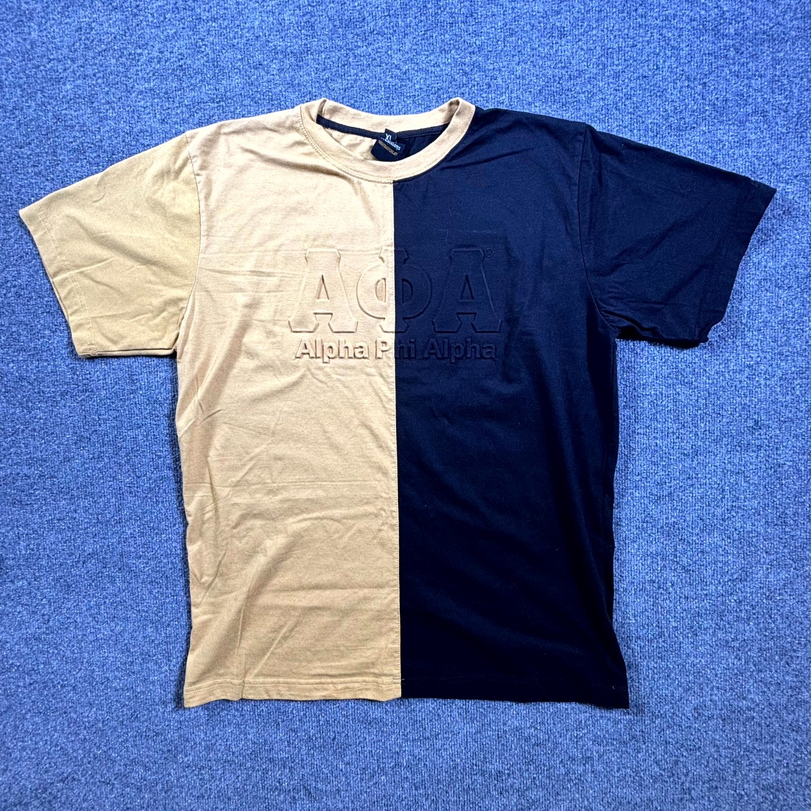 Greek Traditions Alpha Phi Alpha Fraternity T-Shirt Mens XL Black Gold Embossed