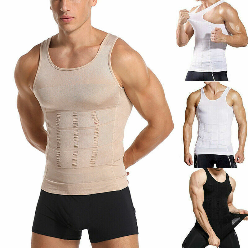 Men Cooling Gynecomastia T-shirt Posture Corrector Vest Compression Shaping Top gallery