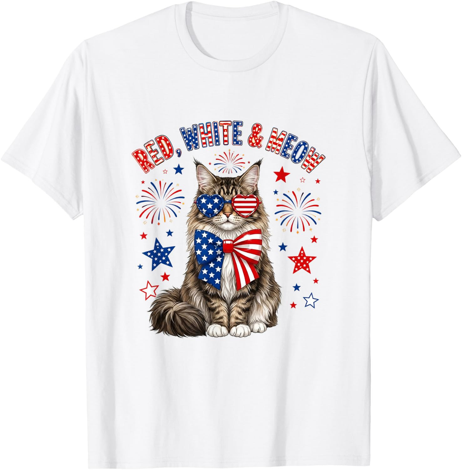 4th of July Cat Shirt Funny Patriotic Cat Graphic Tee Gift for Cat Lovers S-5XL gallery