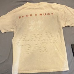 Travis Scott Cactus Jack Four X Four Men’s Beige Graphic Logo Tee Size M
