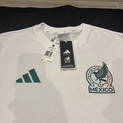 Adidas Medium 2026 Mexico Soccer DNA Tee Shirt White Green JZ6471 NWT $35