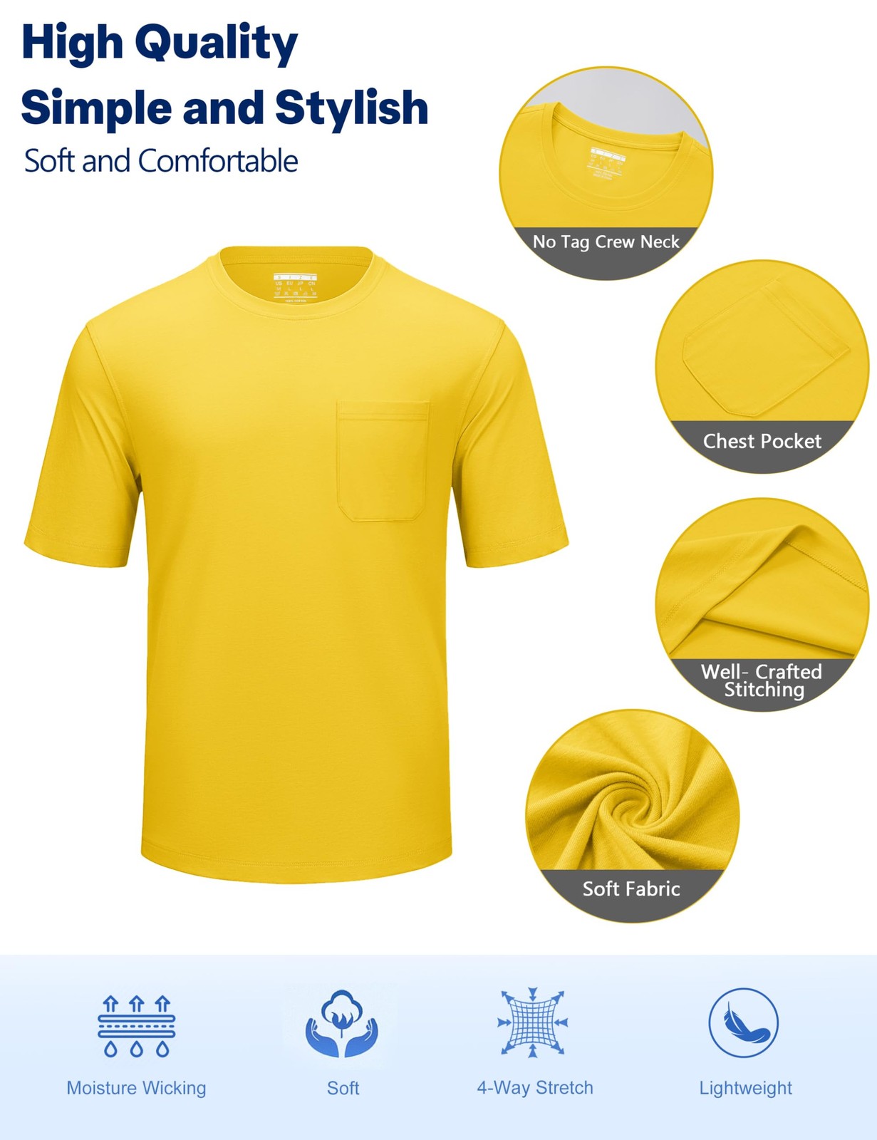 Men's T-Shirts Cotton Short Sleeve T Shirts for Men UPF 50+ Moisture Wicking ... gallery