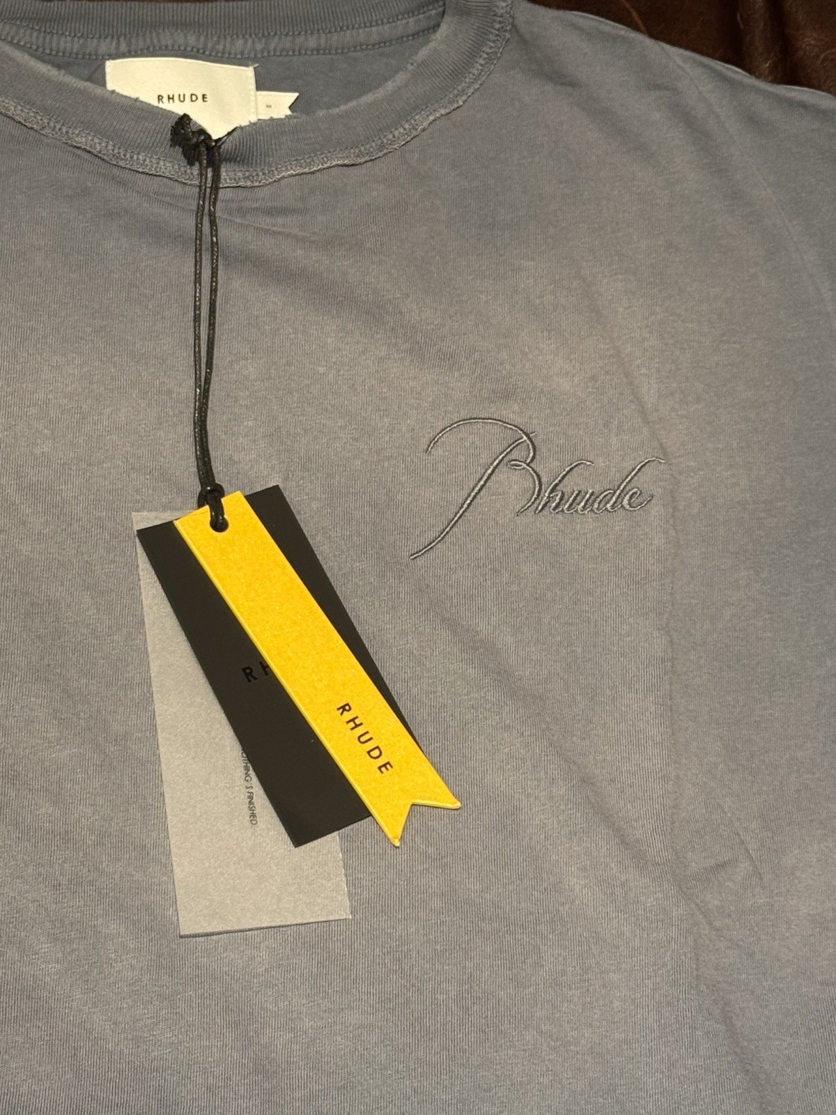 Rhude Men’s Reverse Tee Small Sundry Steele Blue New Boxy Fit $285