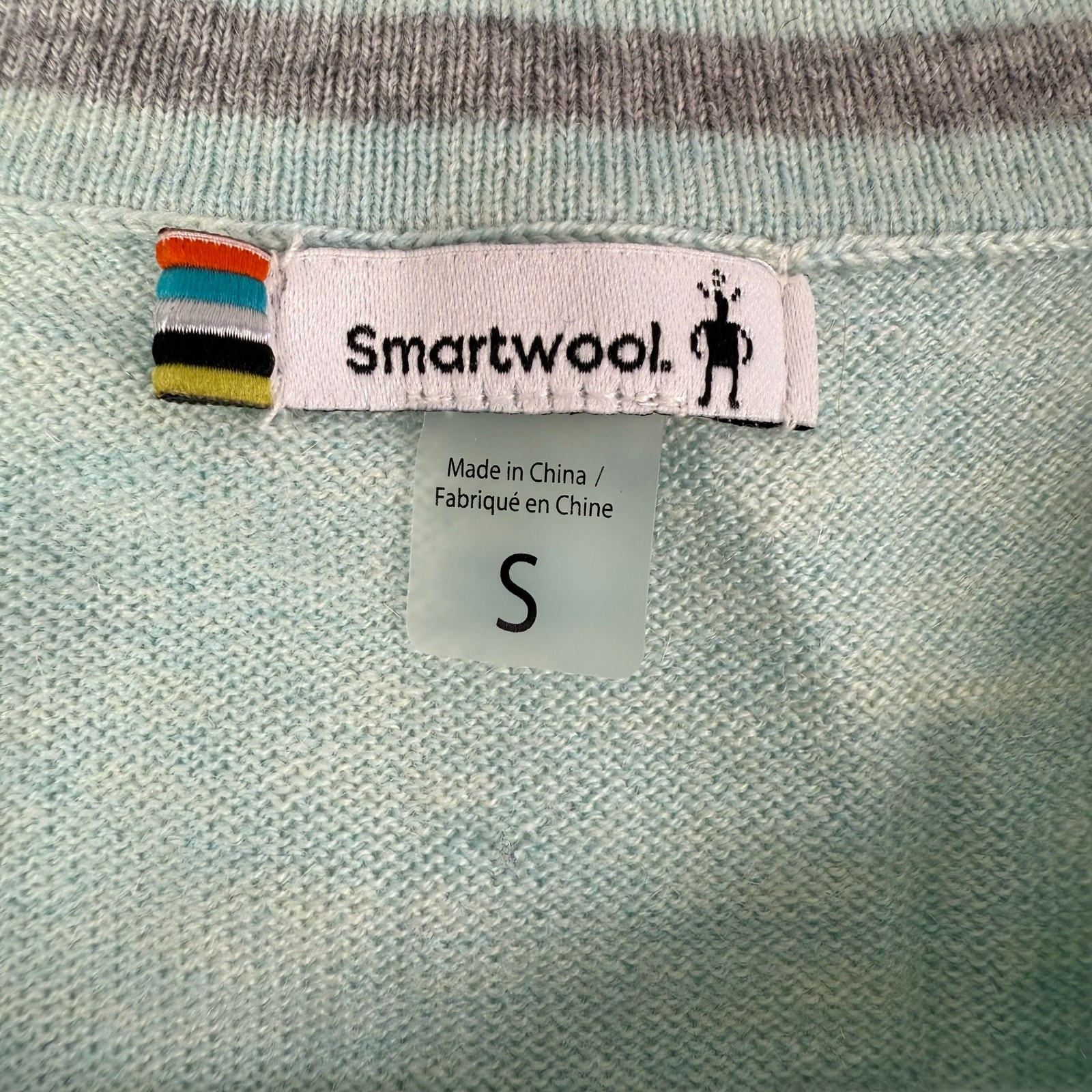 Smartwool Sz S Mint Shadow Pine Pocket Wool Blend Sweater Flaw Base Layer gallery