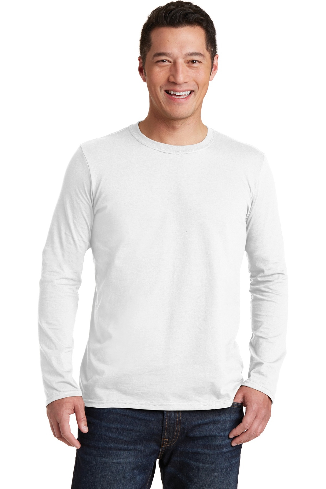 Gildan 64400 Mens Long Sleeve Softstyle Cotton Crew Neck Stylish T-Shirt