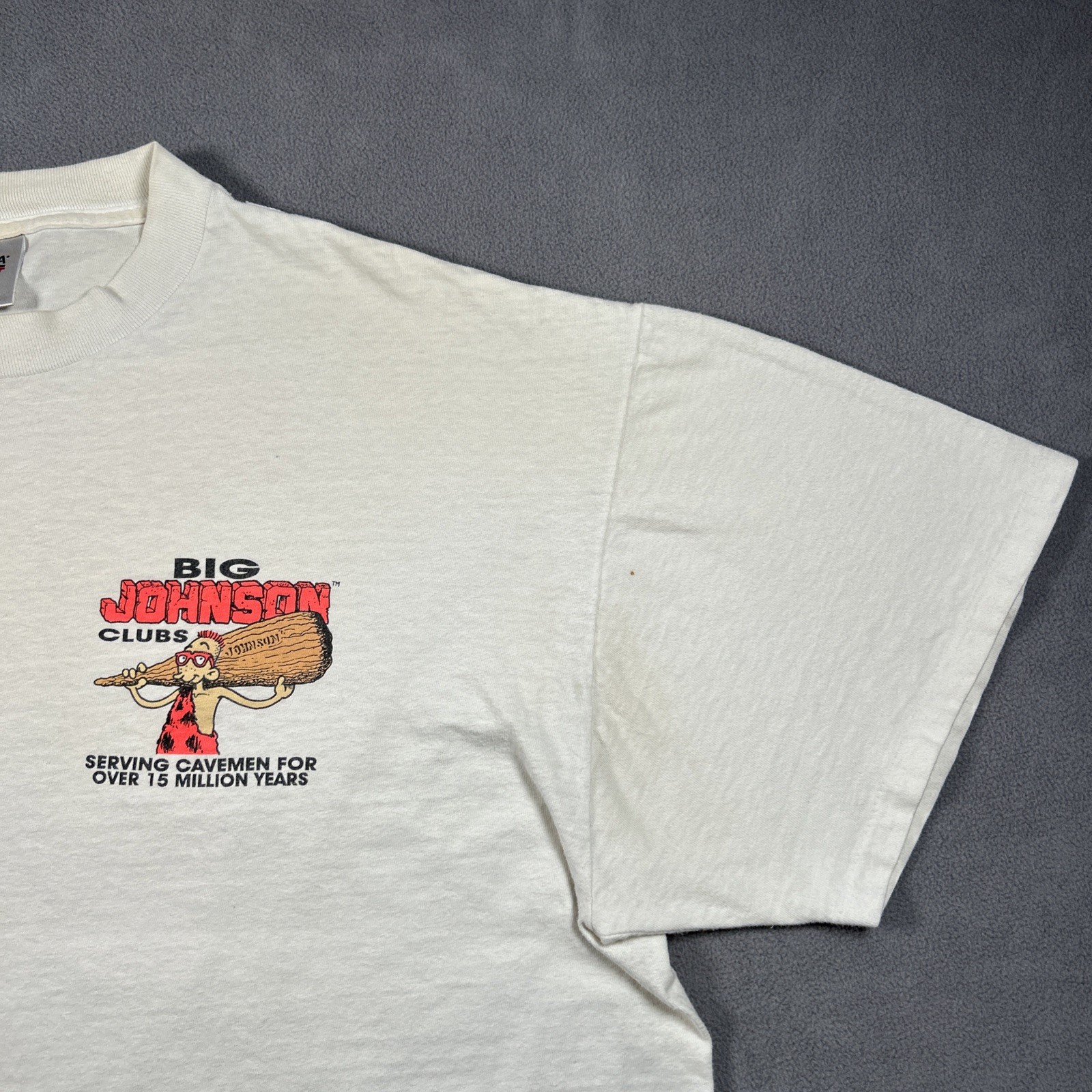 Vtg Big Johnson’s Clubs Single Stitch Short Sleeve Graphic Print T Shirt XXL gallery