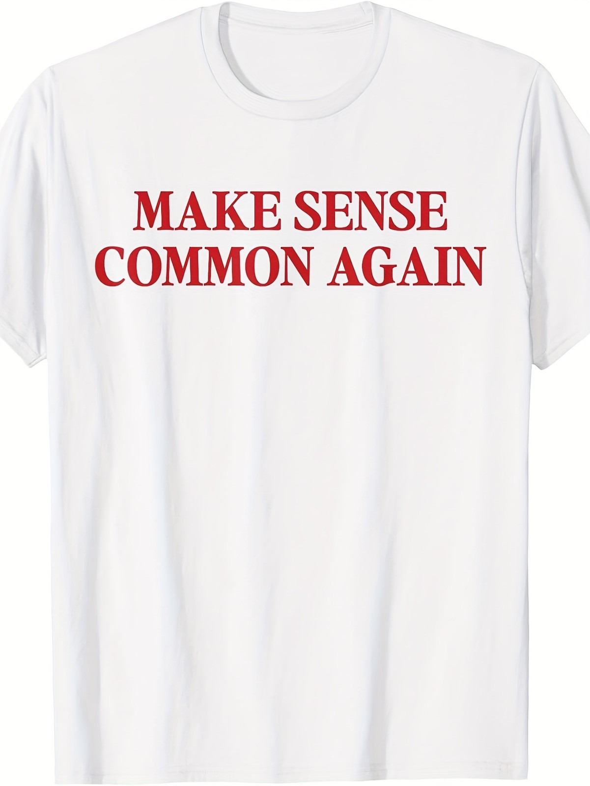 'S & ' Teen Graphic T-Shirt - with Red "Make Sense Common Again" Slogan Print gallery