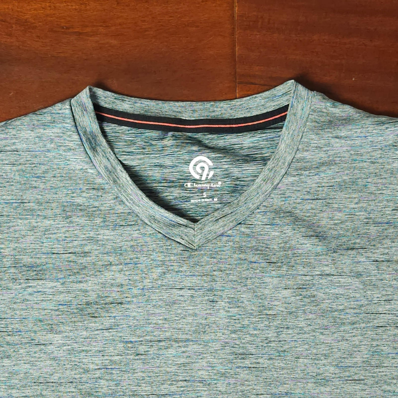 Champion C9 Men's Small Green/Gray Breathable Quick Drying Gym Workout Tee gallery
