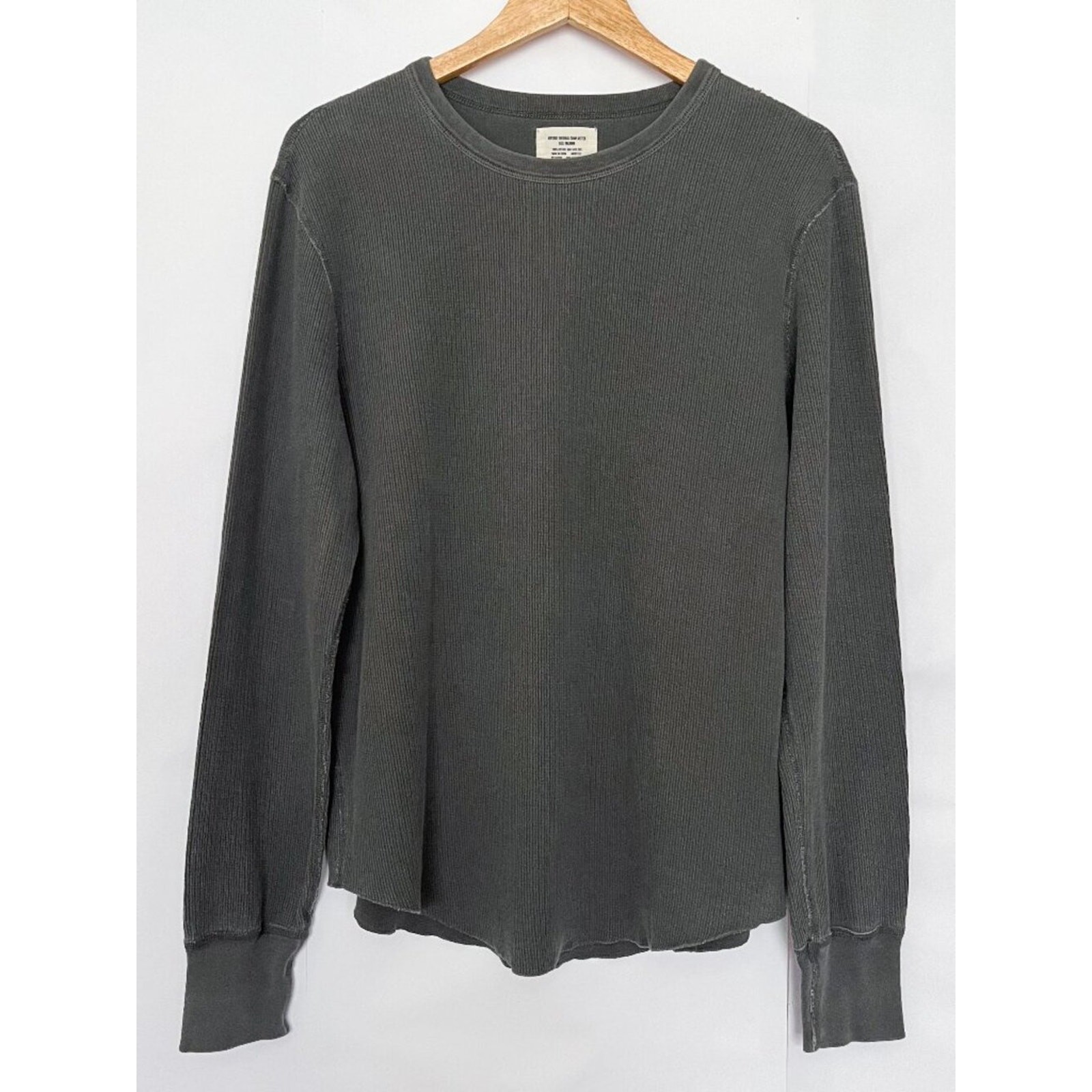 Buck Mason Mens Vintage Thermal Surplus Tee Long Sleeve Waffle Size Medium Gray