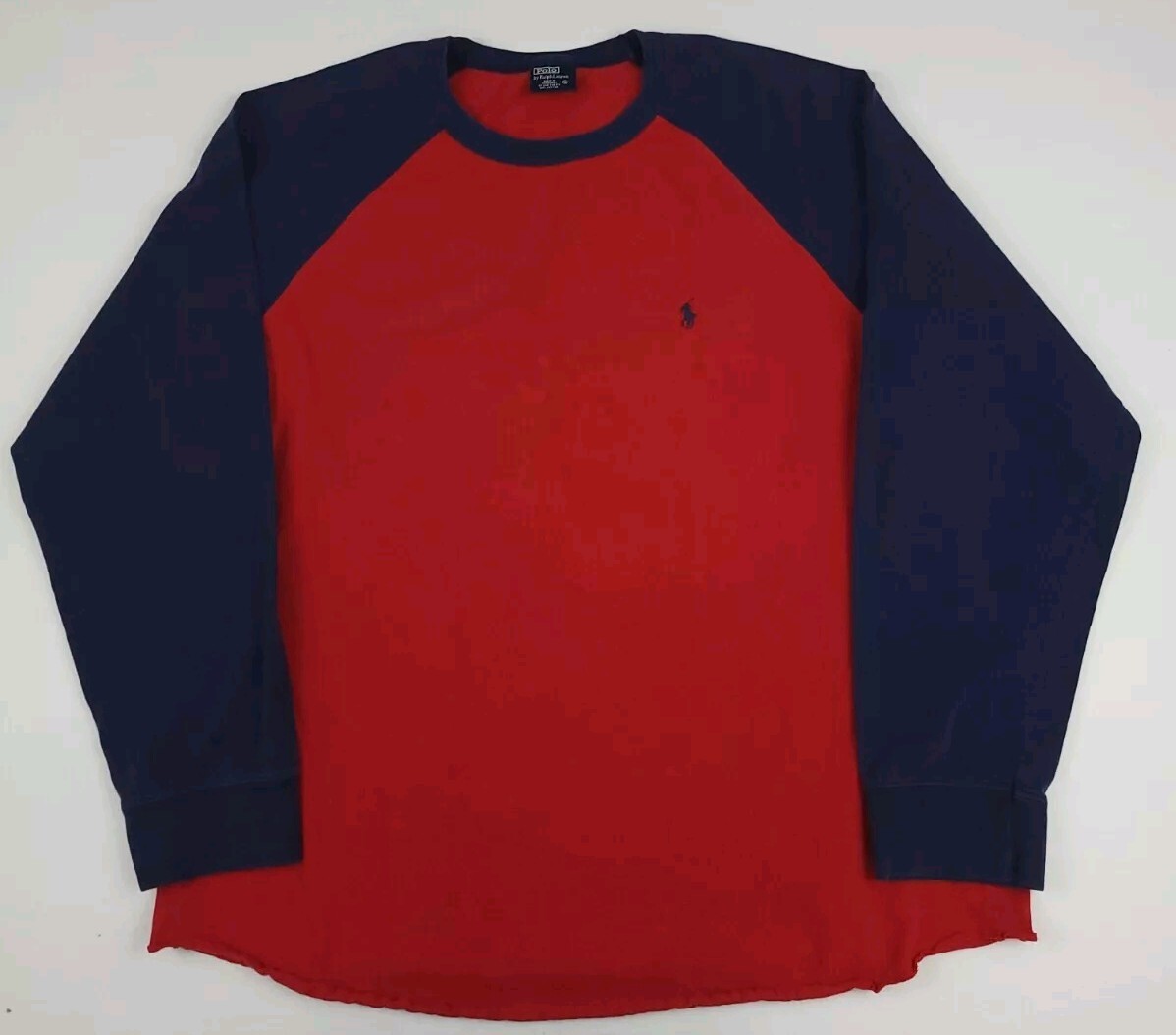 Vintage Polo Ralph Lauren Raglan 2 Tone T Shirt Pony Logo RL Sport USA Vtg 90s gallery