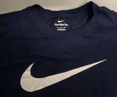 Nike Men’s Navy/White Regular Fit Crew Neck Logo Graphic T-Shirt XL