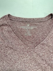 American Eagle Outfitters Men’s Active Flex Maroon Heathered V-Neck T-Shirt