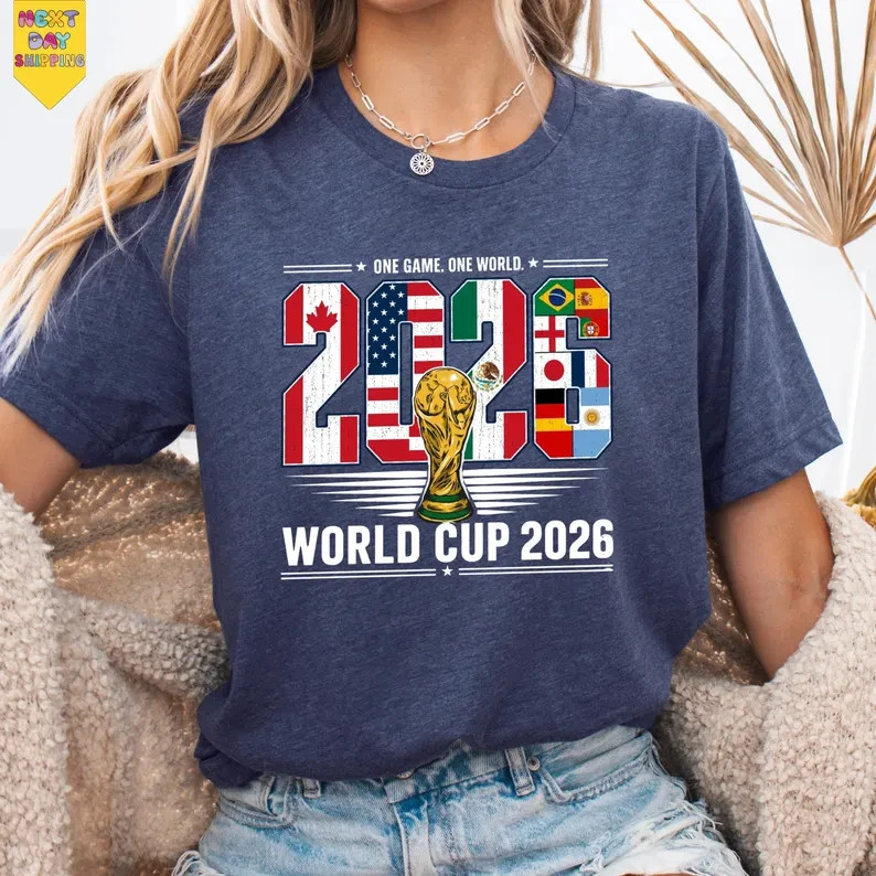 World Cup 2026 Trophy Graphic T-Shirt USA Canada Mexico Soccer Fan Tee gallery