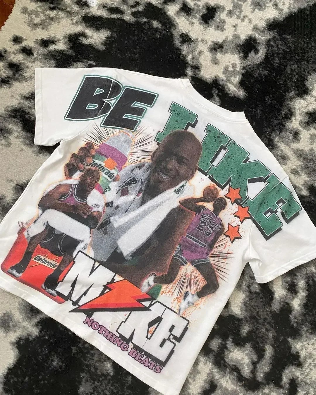 Men's Summer Retro Letter Portrait Printed T-shirt Boxy Fit Y2k Urban Streetwear gallery
