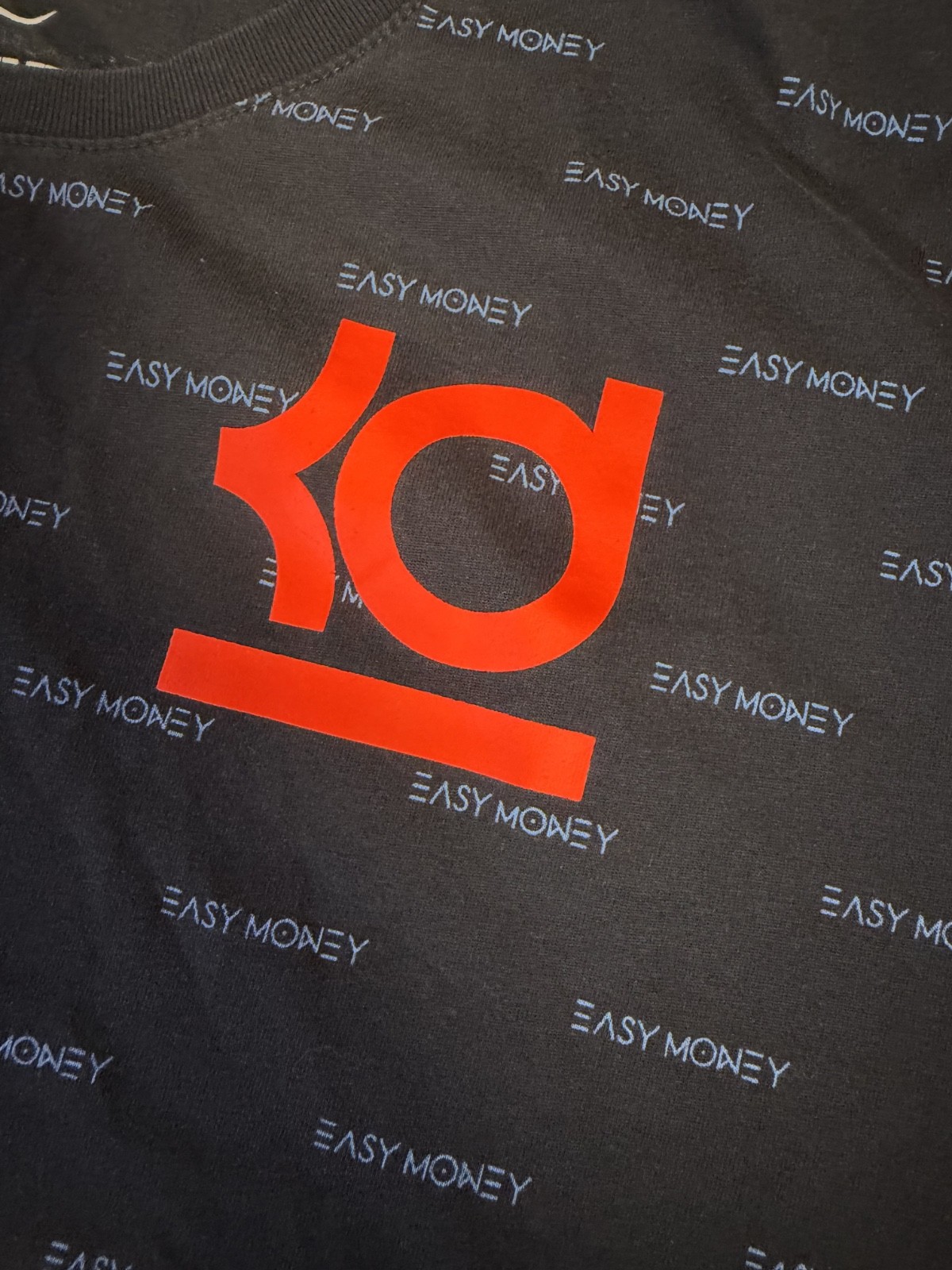 The Nike Tee Large L Black 2016 KD Kevin Durant Easy Money All Over Print Shirt gallery