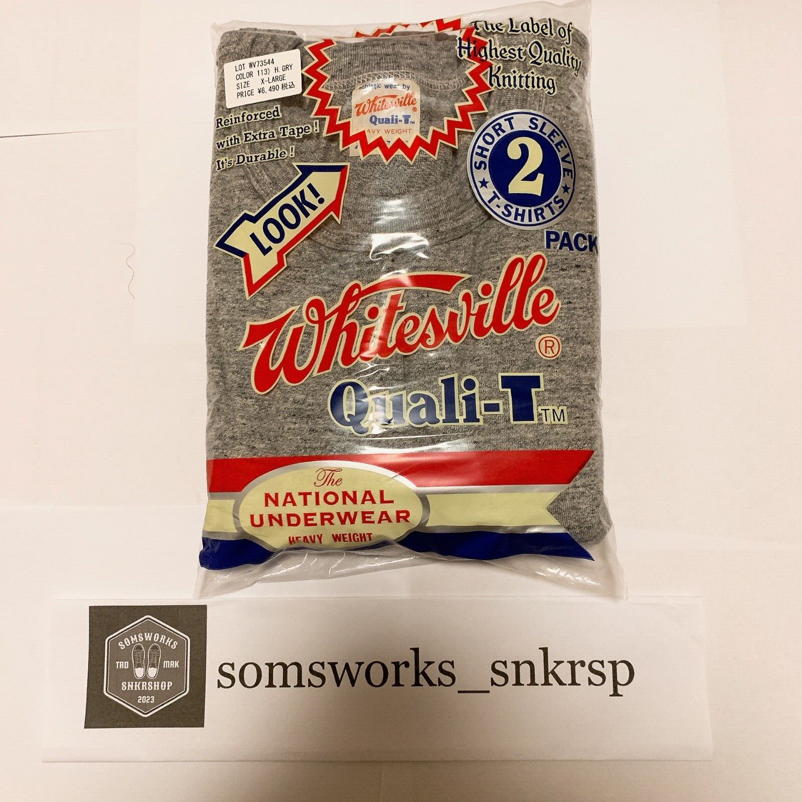 Whitesville WV73544 2-PACK T-SHIRT H-Gray Size XL Men's unused Made in Japan gallery