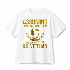 Assuming I Was Just An Old Man US Veteran Patriotic Retro Graphic Cotton T‑Shirt