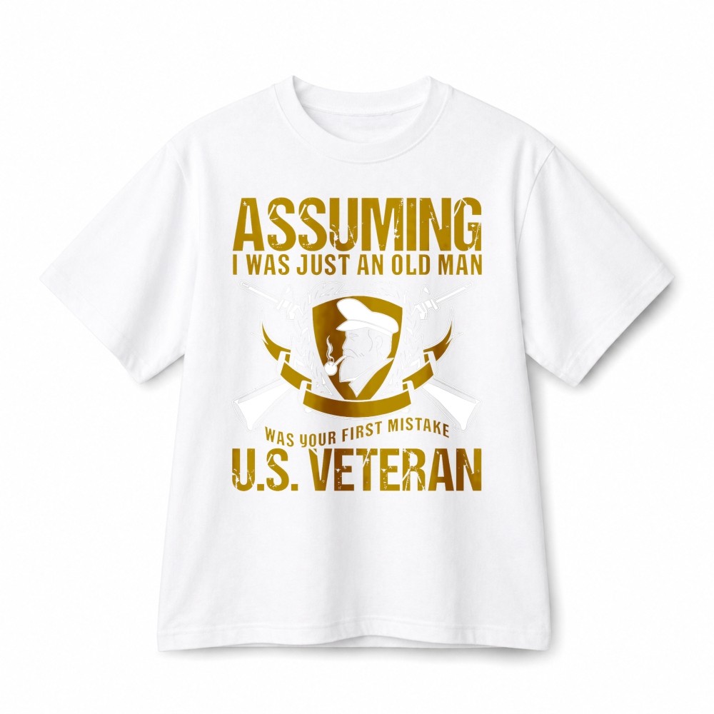 Assuming I Was Just An Old Man US Veteran Patriotic Retro Graphic Cotton T‑Shirt gallery