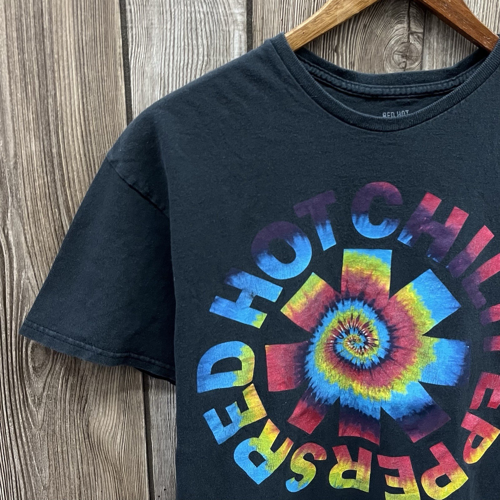 Red Hot Chili Peppers Multicolor Tie Dye Graphic Band Tee Shirt Black Mens Large gallery