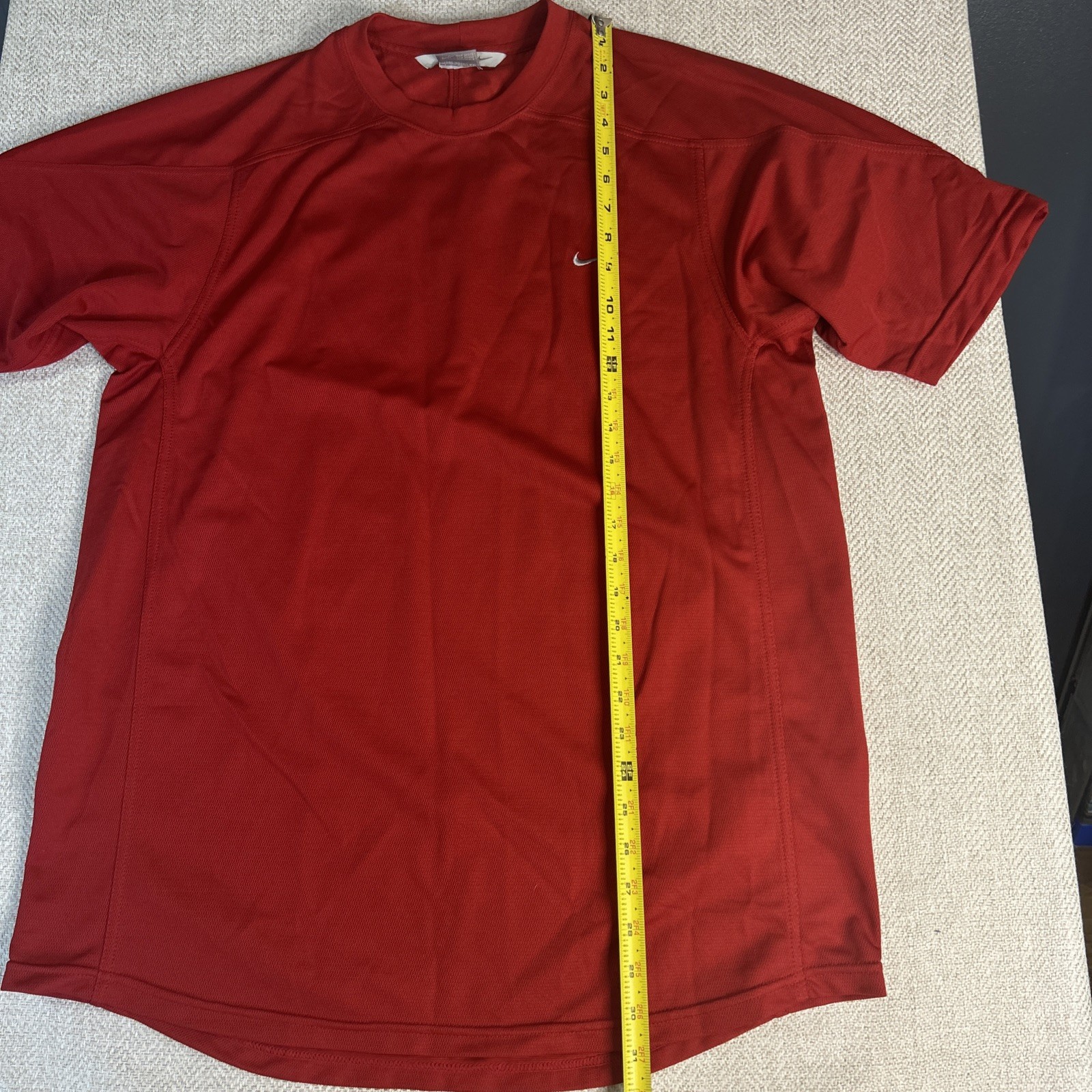Men's NIKE Pro Training Pull-On Crewneck Red Light Poly T-shirt - Large gallery