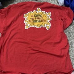 Red Funny Taco Graphic Print Short Sleeve Crew Neck Knit T-Shirt Unisex XL