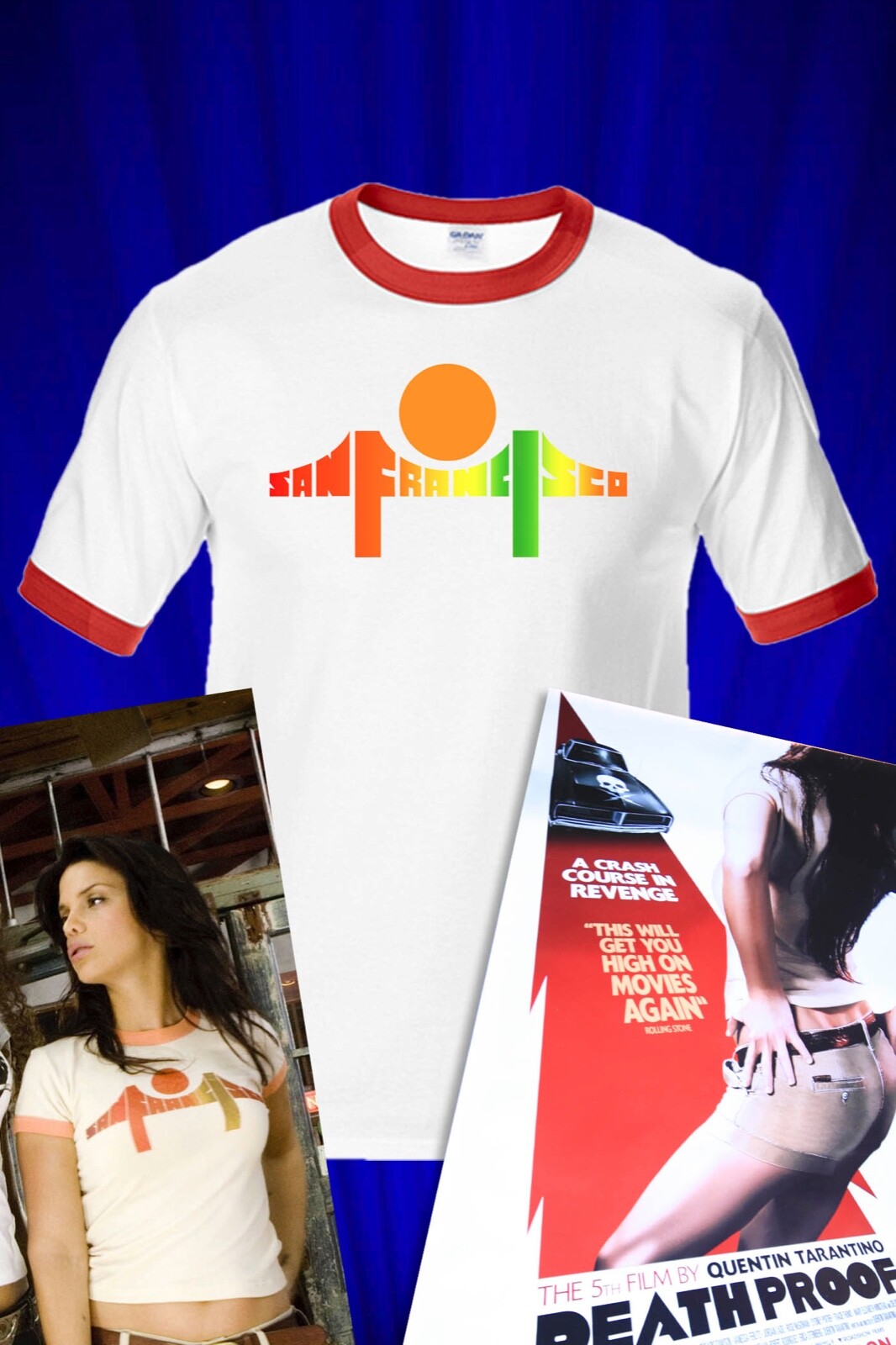 San Francisco Vintage RINGER T-SHIRT Death Proof Tarantino FREE SHIP USA gallery