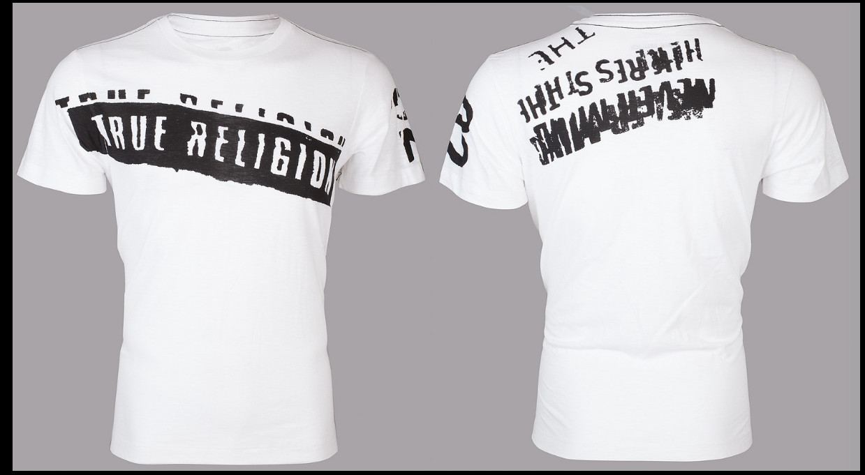 $69 TRUE RELIGION White Black STENCEL Short Sleeve Graphic T-shirt NWT gallery