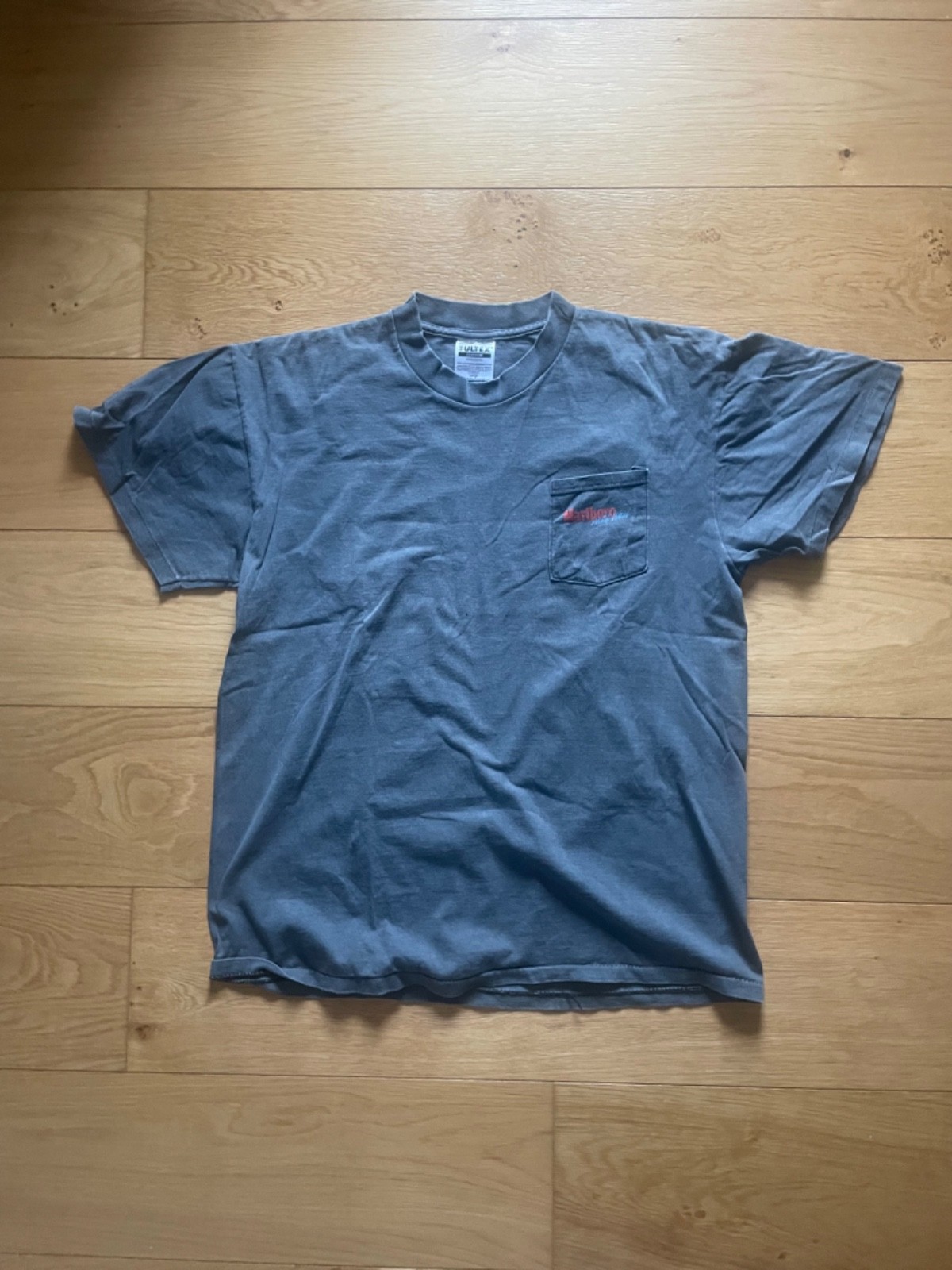Vintage Tultex Marlboro Graphic T-Shirt Gray Cowboy Western Single Stitch Size L gallery
