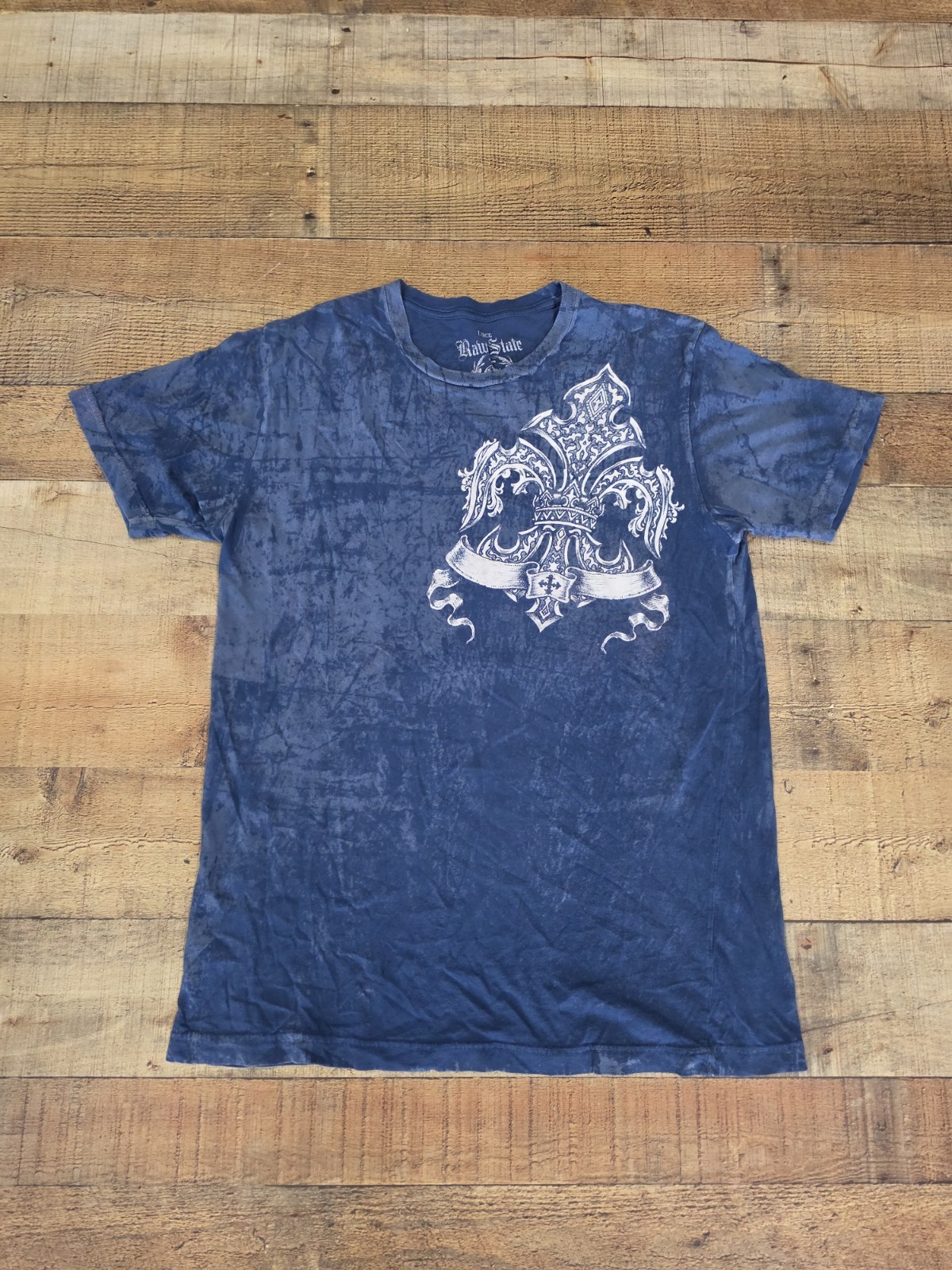 Vtg Y2k Blue Grunge Skater Affliction Style T Shirt Sz L Good Shape gallery