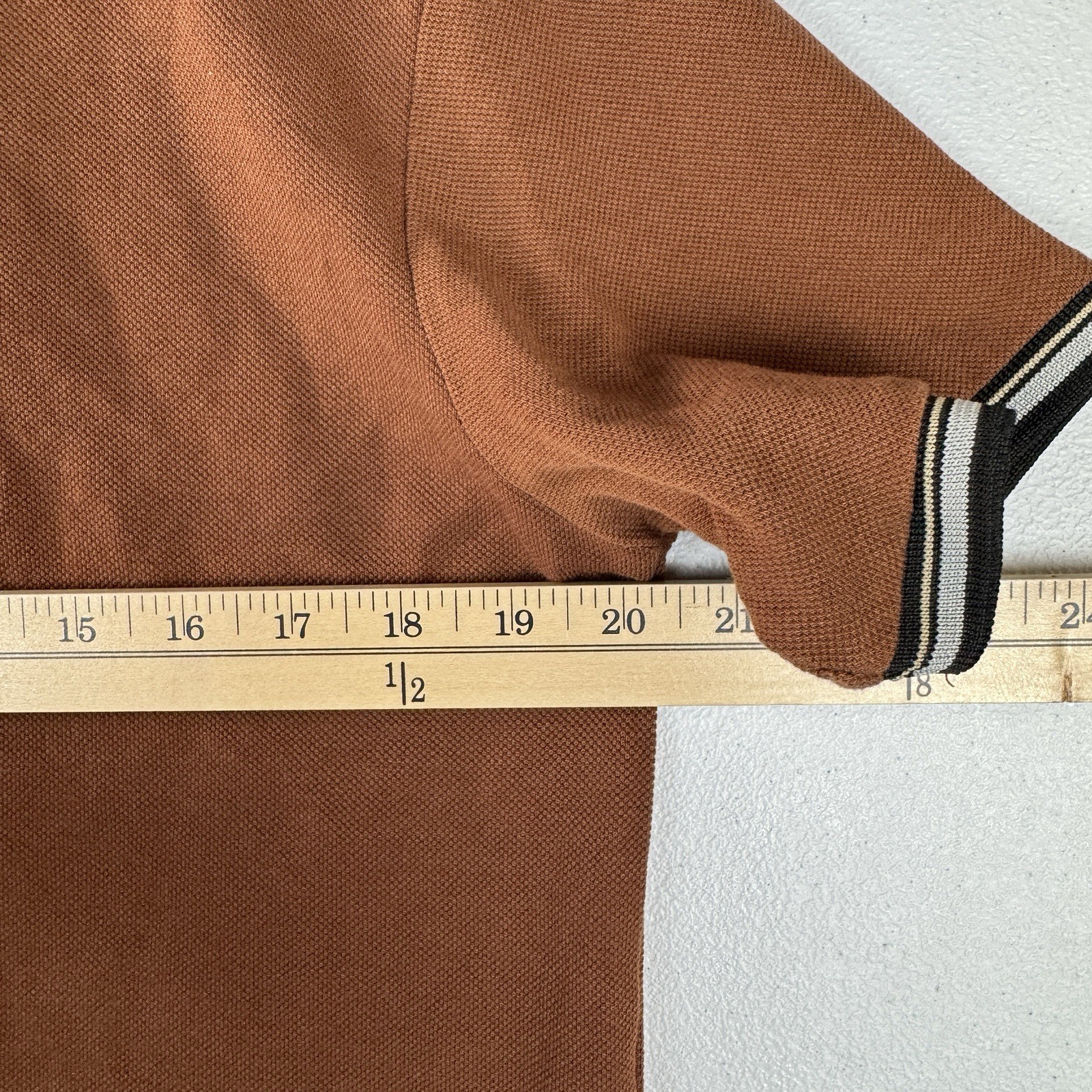 Denim & Flower Shirt Mens Medium M Solid Brown Contrasting Trim gallery