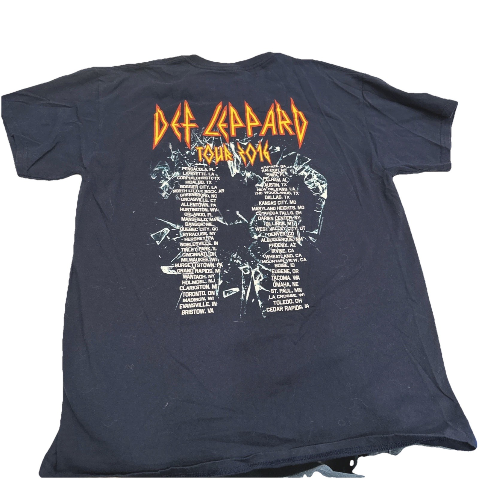Def Leppard Mens 2016 North American Tour NO SIZE TAG Sz M? See Measurements gallery