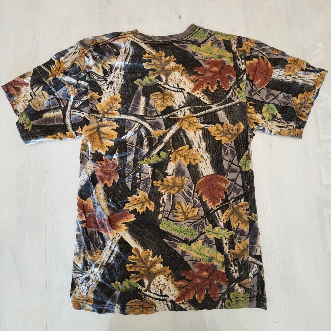 Master Sportsman Camo Leaf Print T-Shirt SZ Medium Outdoors Hunting gallery