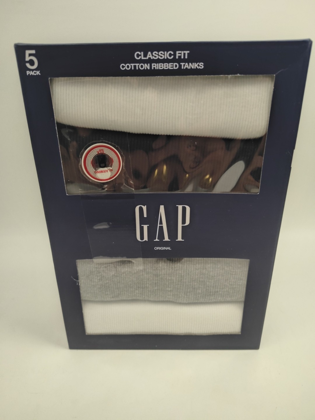 Gap 5 Pack Cotton Ribbed Classic Fit Tank Tops Black White & Gray Size Small New