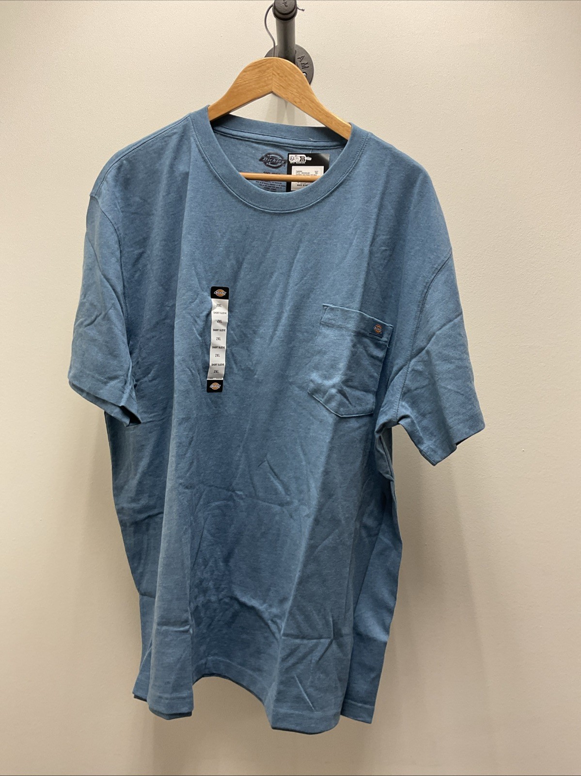 Dickies Men’s Heavyweight Short Sleeve Pocket Tee Blue Heather WS450HLBH, 2XL