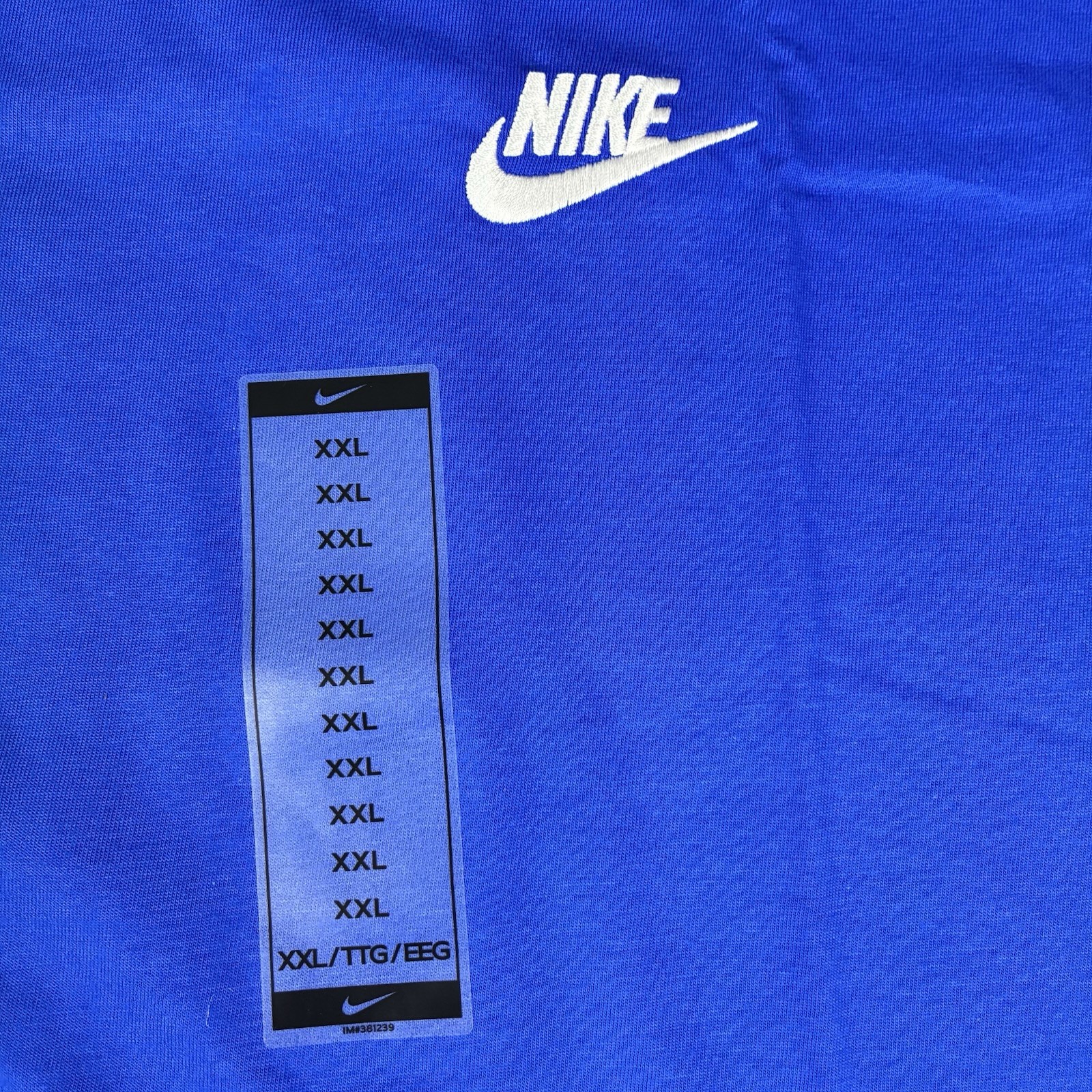 Nike Sportswear Club Tee Mens XXL 2XL Game Royal Blue Cotton Shirt AR4997-480 gallery