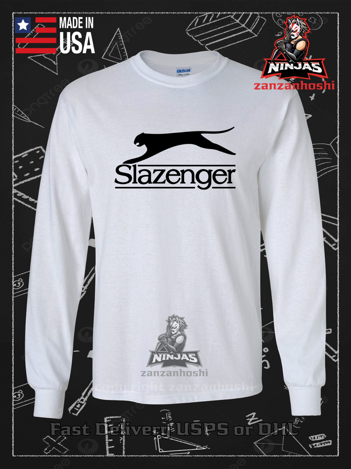 Slazenger Golf Logo Men's Long Sleeve T-Shirt American Tees gallery