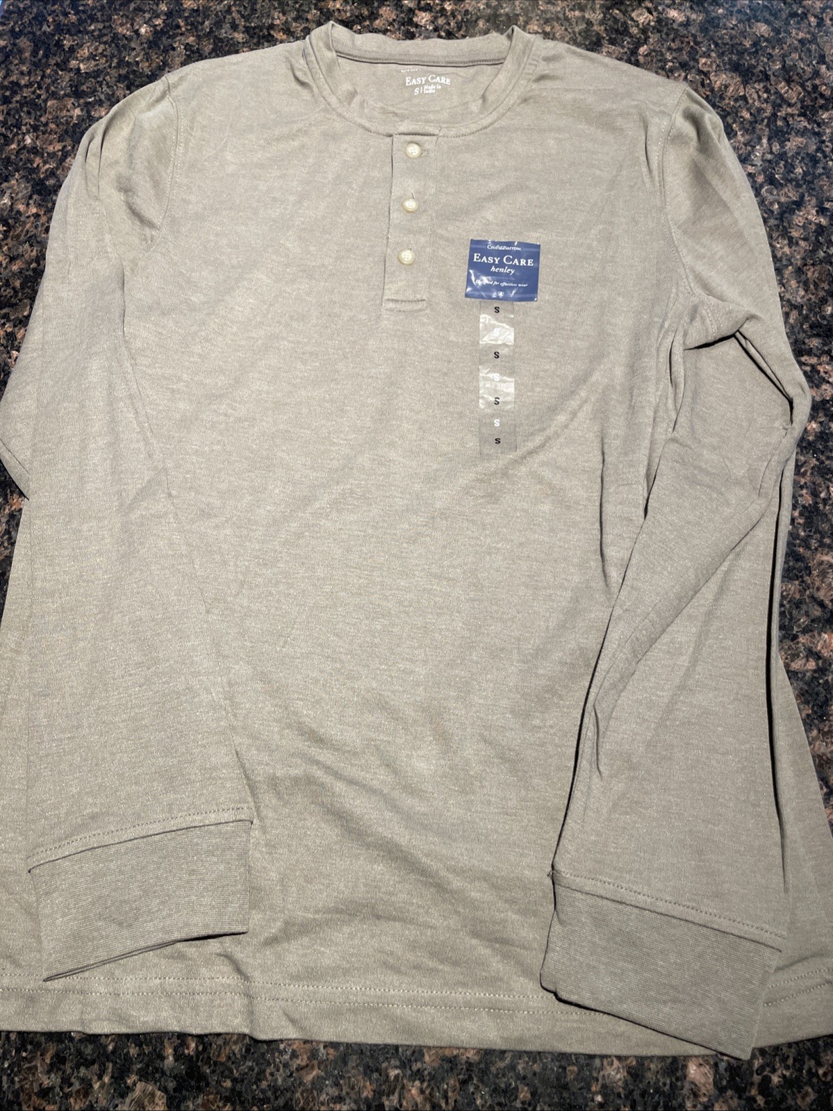 NWT Croft & Barrow Shirt Men's Small Easy Care Long Sleeve Henley gallery