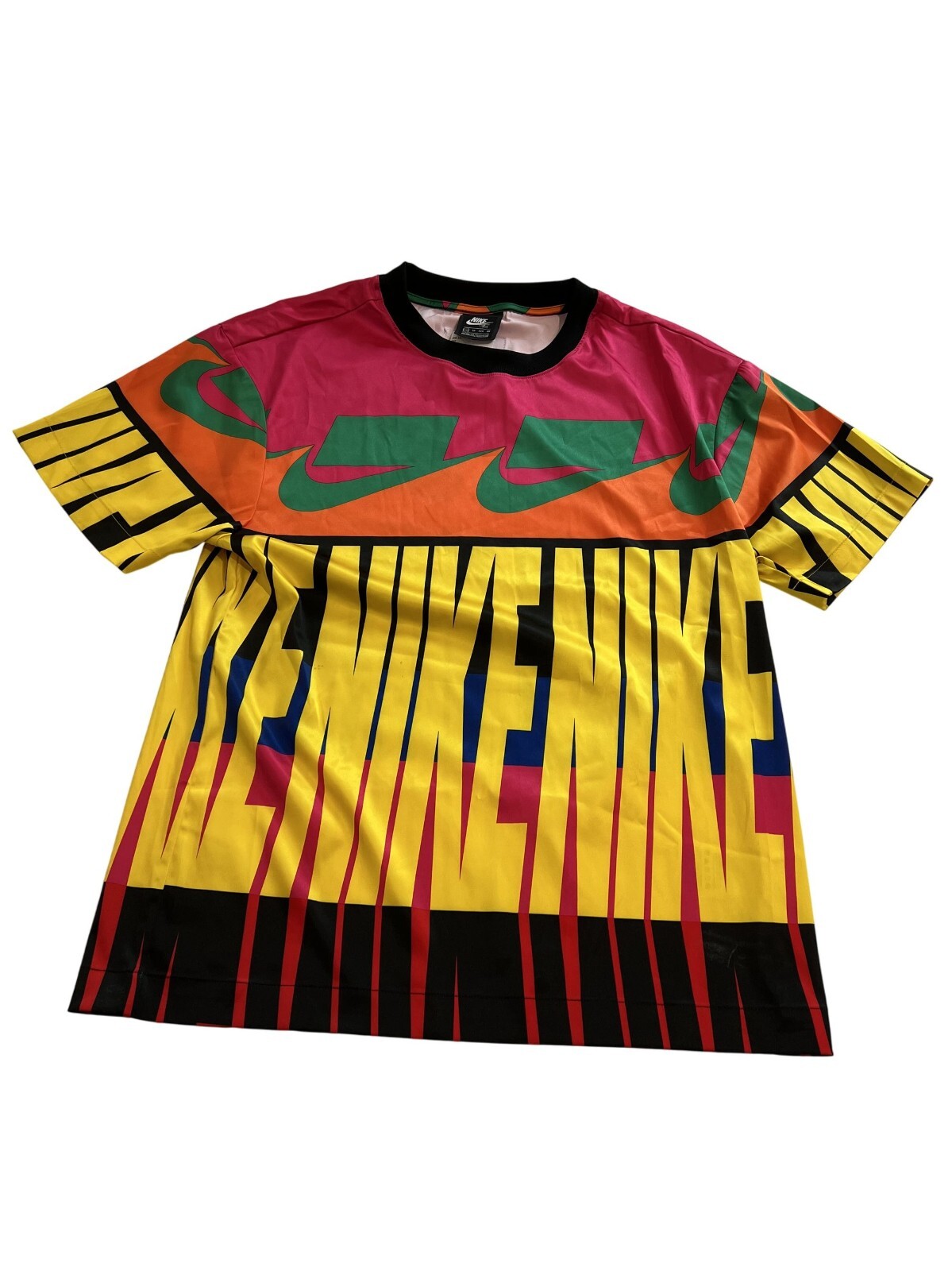 Nike Sportswear Allover Printed T-Shirt in Multi Pink Yellow