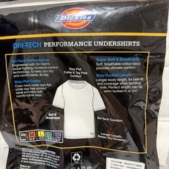 Dickies Dri Tech Performance Work 5 Short Sleeve Undershirts Size M New Colors