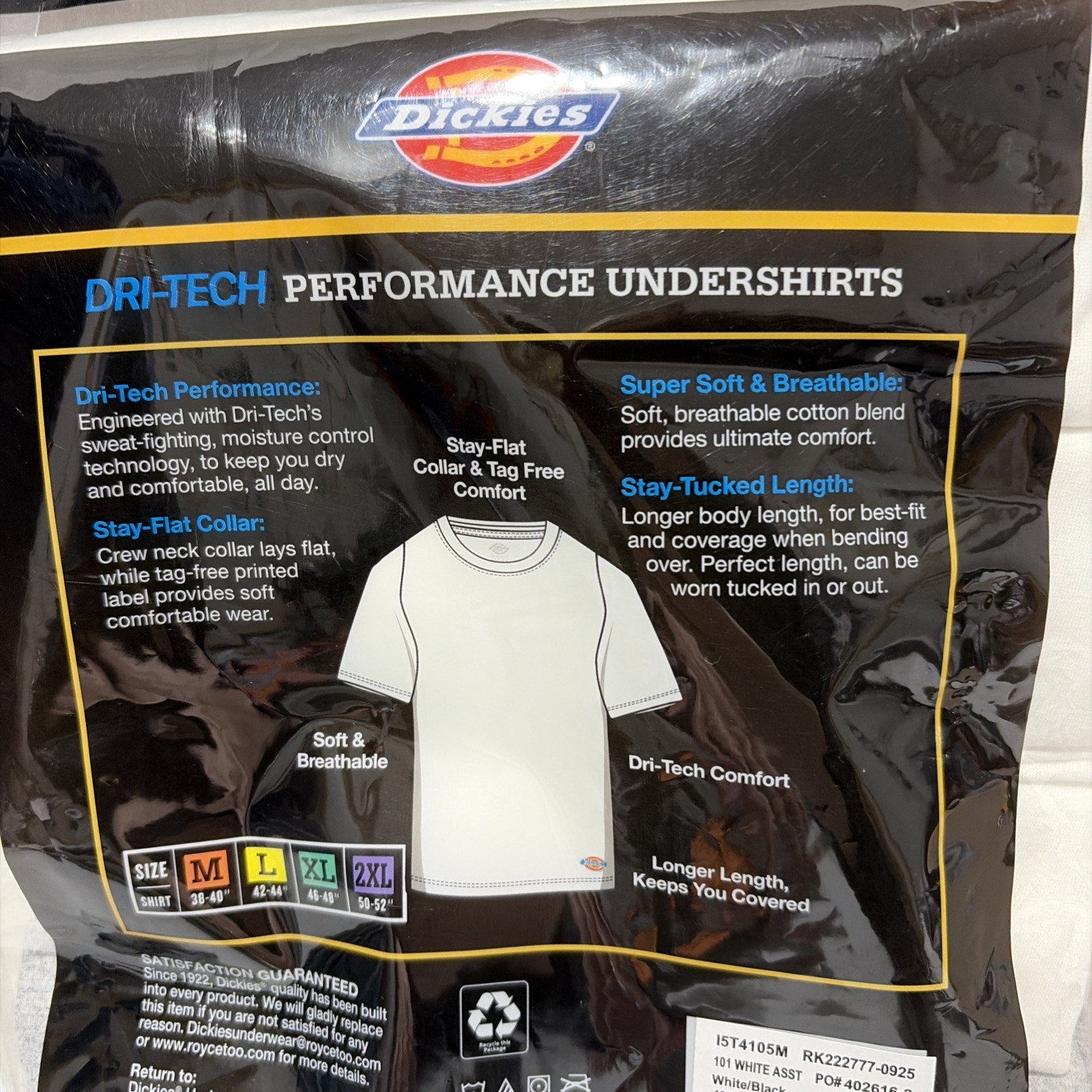 Dickies Dri Tech Performance Work 5 Short Sleeve Undershirts Size M New Colors gallery