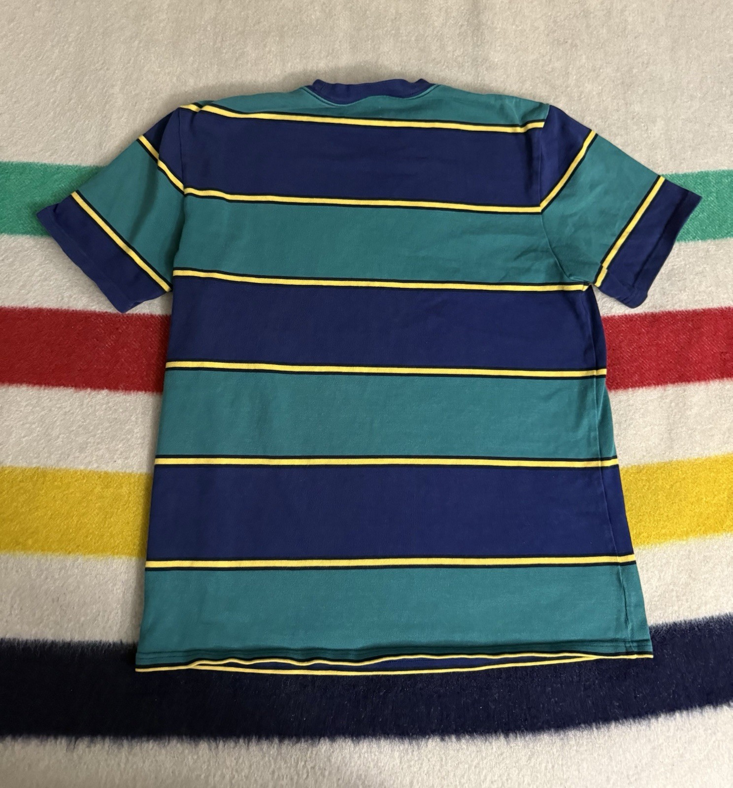 Aime Leon Dore ALD Teddy Santis Striped Logo Cotton Shirt Medium M Grunge Punk gallery