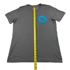 Sec.119 Men’s 100% Cotton S/S Two-Sided Velvet Logo T-Shirt Gray/Blue • Medium